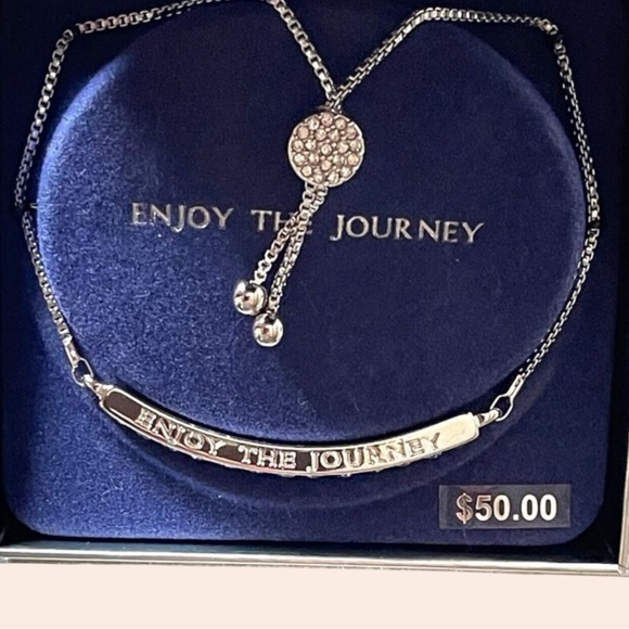 NIB Swarovski Bracelet Brilliance Silver Plated Crystals 'Enjoy The Journey' - Picture 2 of 6